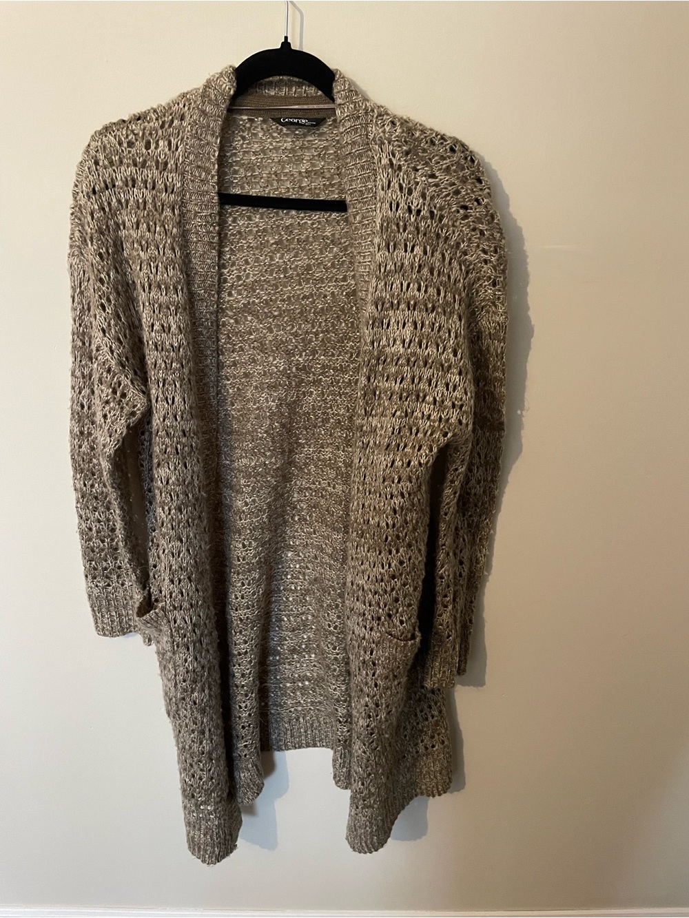 George Open-Front Knit Cardigan - Taupe Brown
